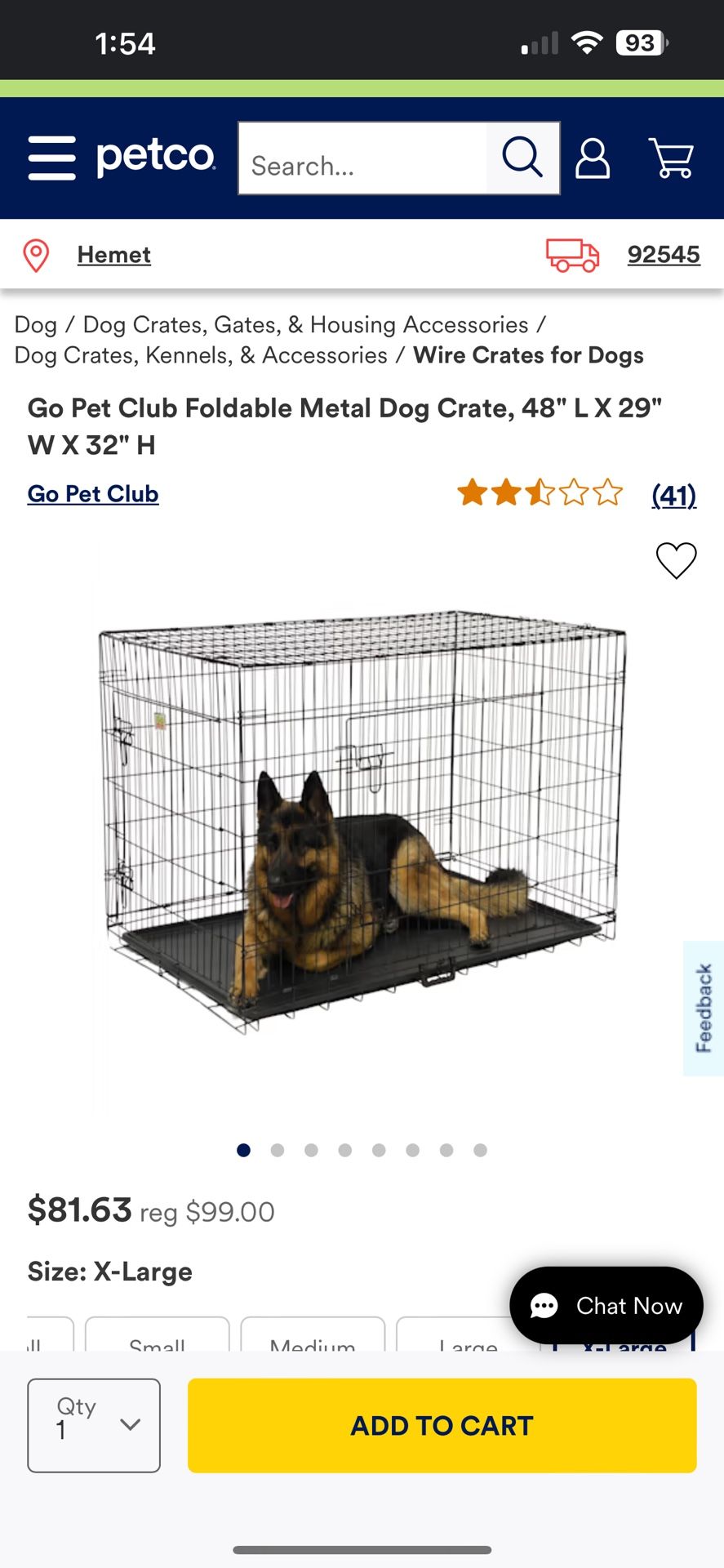 XL Foldable Dog Crate 