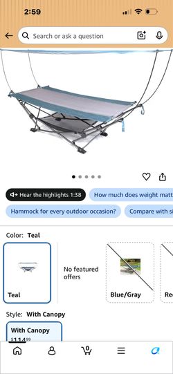 Hammock folding portable