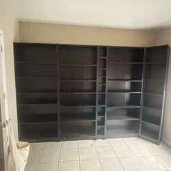 IKEA BILLY Bookcase w/ Height Extension – Dark Brown Oak – $275 FIRM