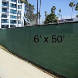 FENCE SCREEN 6'x50' Privacy Screen with ZIP TIES -  GREEN