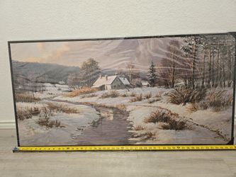 yiijeah Large Canvas Wall Art - Living Room Wall Decor Purple Snowy Country Paintings Framed Wall Pictures Artowrk for Walls Bedroom Nature Rustic Lan