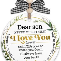 Son Gifts from Mom and Dad, to My Son Christmas Ornaments 2024, Gift for Son from Parents, Bonus Son Present, Graduation Gifts, Boy Birthday@ch-251