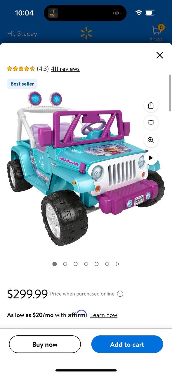 Frozen Power Wheels Car 