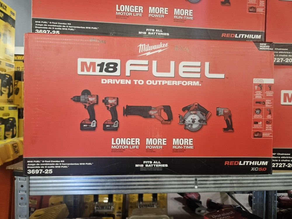 Milwaukee M18 Fuel 5 Tool Combo Kit 