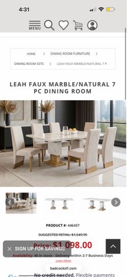 6 chair dining table