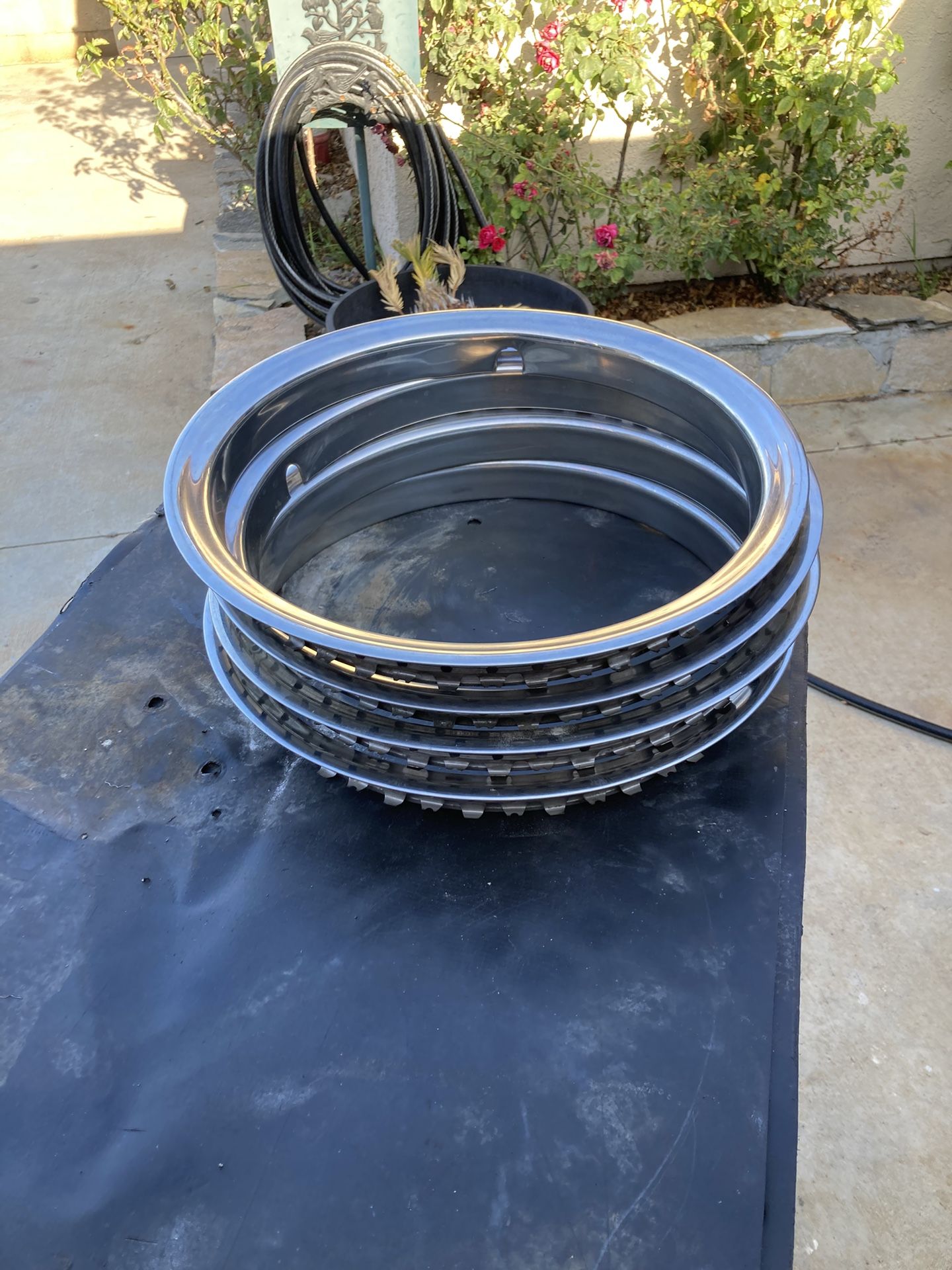 4 steel chrome rim trim for 16 inch rims.
