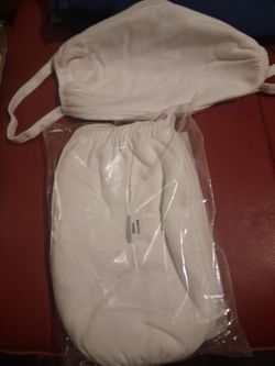 White Fabric Face Mask with Ear Loops