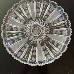 Antique American Brilliant ABP Hand Cut Crystal Platter