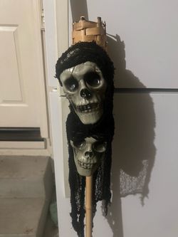 Halloween Skull Tiki Torch Decoration