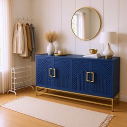 Homy Casa Osaka 60” Sideboard Buffet Cabinet, Navy Blue