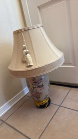 Floral Ceramic Table Lamp with Shade
