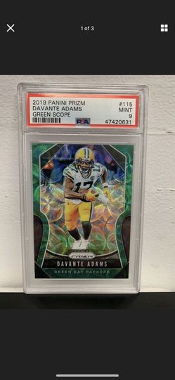 2019 Panini Prizm DAVANTE ADAMS #46/75 Green Scope PSA 9 Gem Mint! 💎 POP 1!