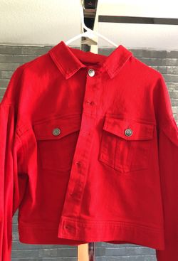 RED JEAN JACKET SIZE: M