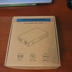 8K@60Hz KVM Switch 2 Monitors 2 Computers DisplayPort, USB3.0 KVM Switches, 4K@120Hz Dual Monitor