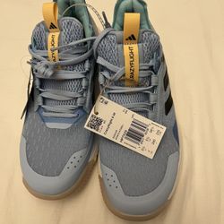 NEW Adidas Women's Crazyflight 6 Mid Top, Blue/Shadow Navy/Flash Aqua Size 7 