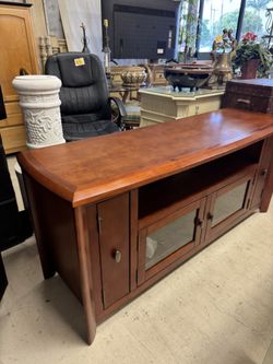 Beautiful Solid Wood TV stand  - 63” x 19” x 27” - Retail: $1299