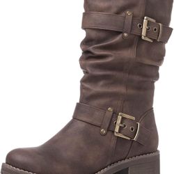 New Women’s Size 10 GLOBALWIN Women's Mid Calf Dress Boots Biker Motorcycle Riding Boots Women For Women