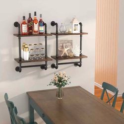 Set of 2 industrial shelves