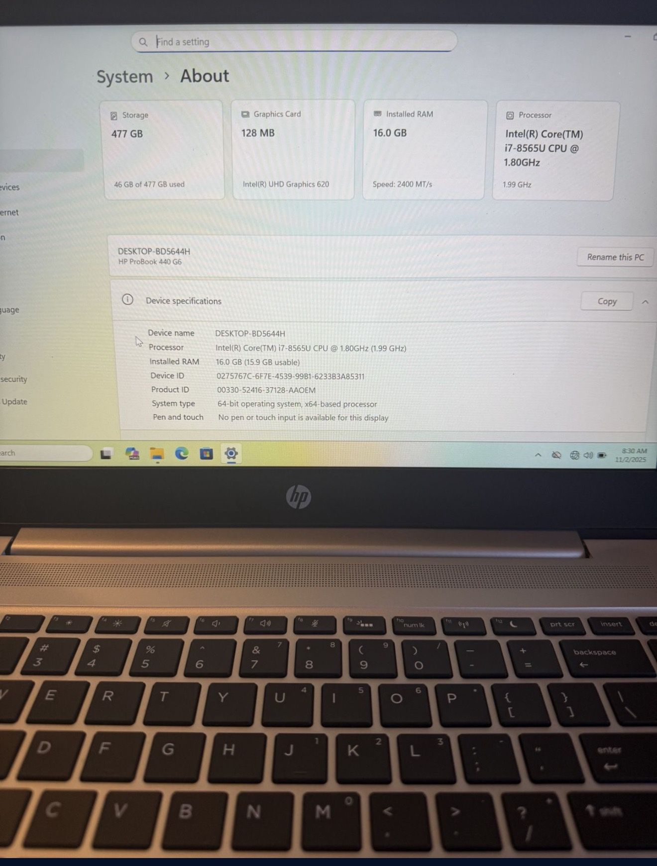 HP Probook 440G9 - Intel i7