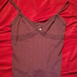 Aeropostale Purple Tank Top Lace With Bow