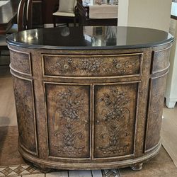 Unique Accent Cabinet With Granite Top