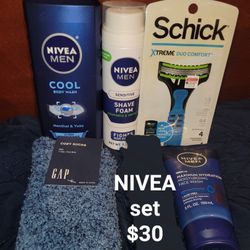 Nivea Men Set. Birthday Gift Set. Gifts For Him. Gap. Schick Nivea Men.
