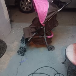 Baby Trend Foldable Pink & Brown Stroller