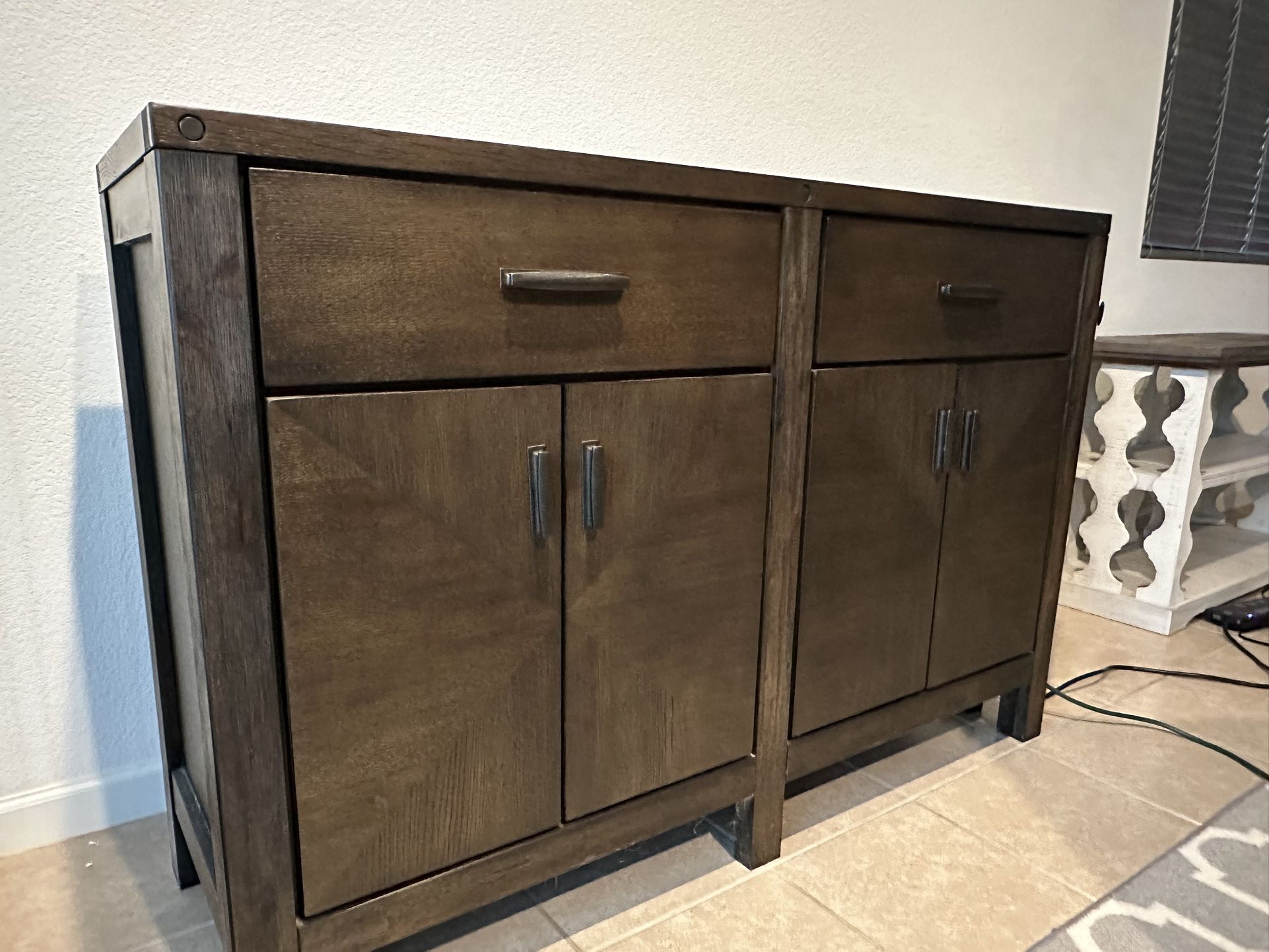 Dark Brown Wooden Dining Room Server