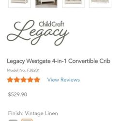 Used Childcraft Legacy Westgate 4-in-1 Convertible Crib 