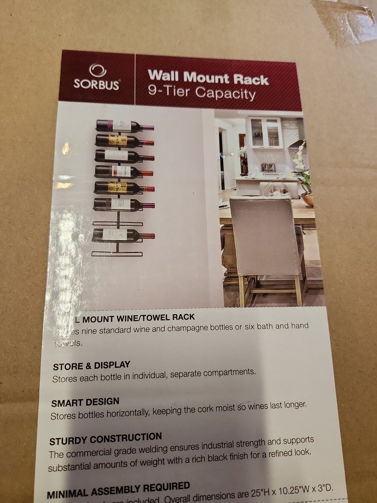 Wall Mount Wine/towel Rack