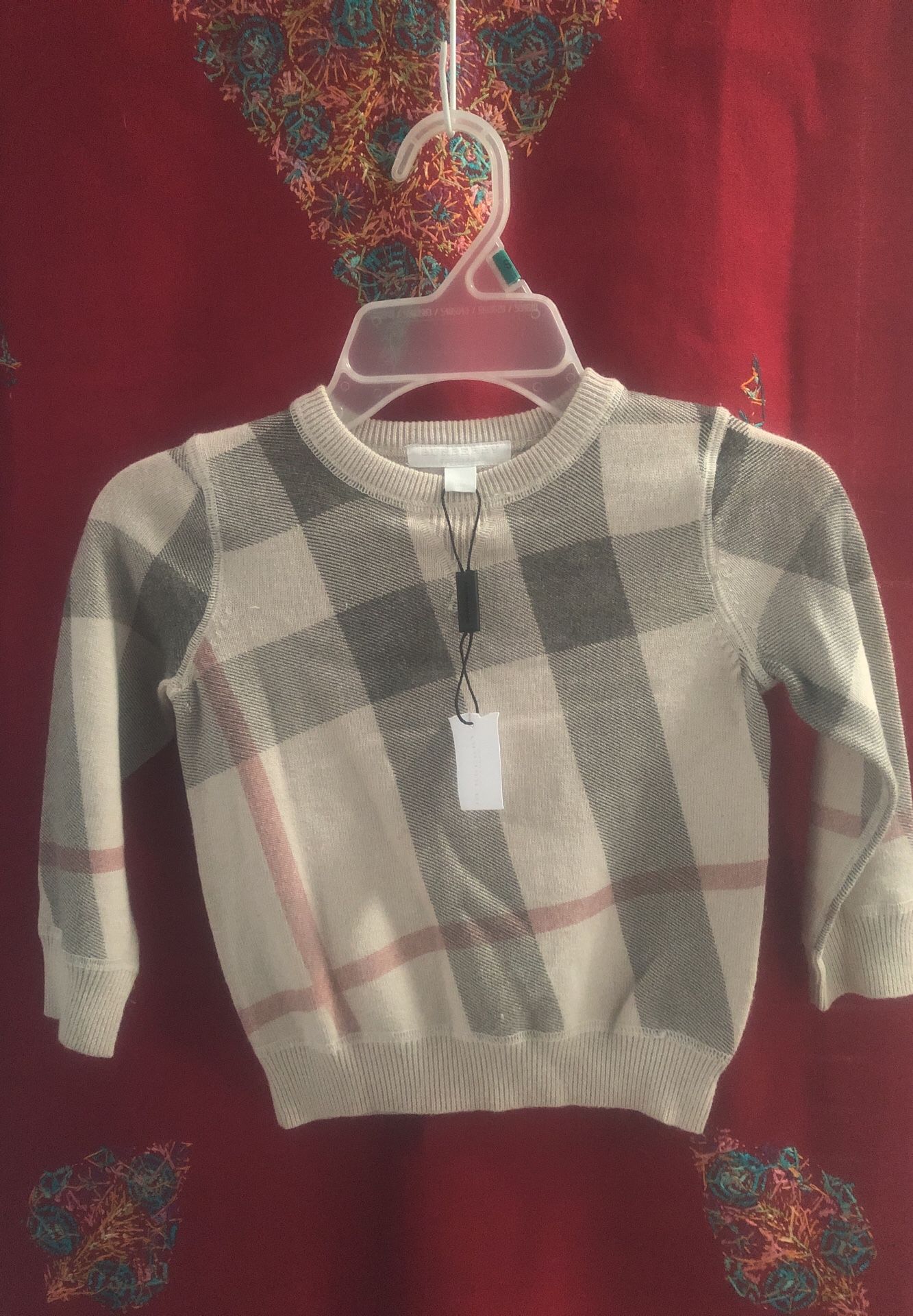 Authentic Kids Burberry long sleeve polo sweater 2y
