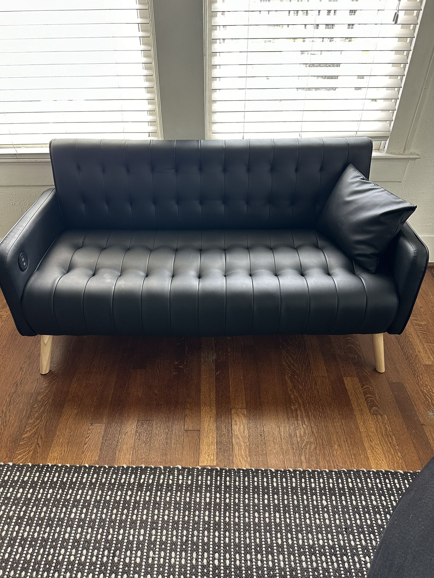 Black leather couch 