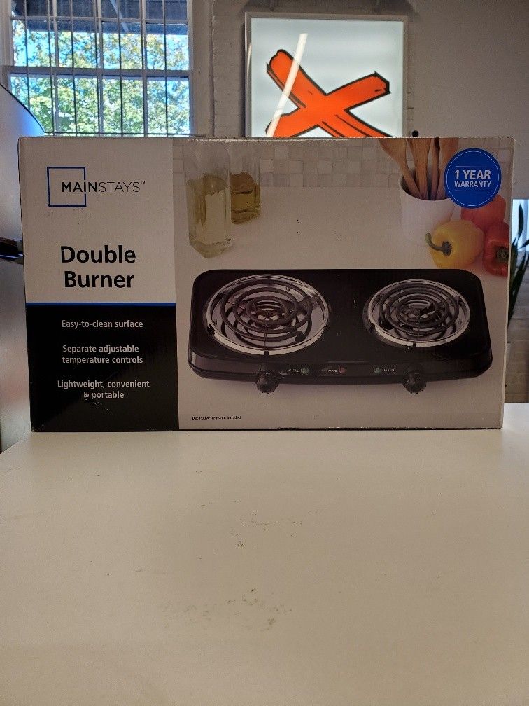 Mainstays Portable Double Burner and Hot Plate, 120V~ 1800W $15