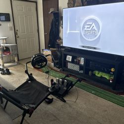 Sim Chair & Logitech G920 Racing Wheel and Pedals And Shifter - Xbox Series X|S, Xbox One and PC, Mac 