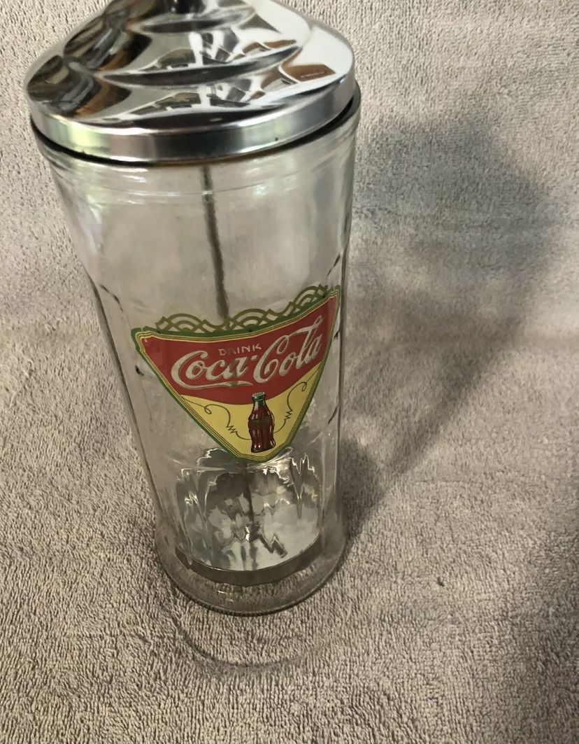 Coca Cola Coke Glass Straw Dispenser & Ice Cream Scoop VINTAGE -  collectibles - by owner - sale - craigslist