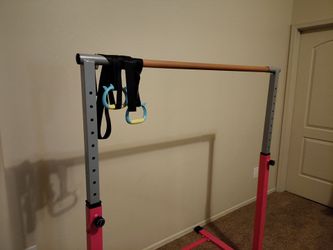 Kids Adjusting Gymnastics Kip Bar with Rings