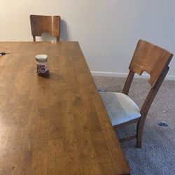 Real Hardwood Dining Table w/ 6 Chairs