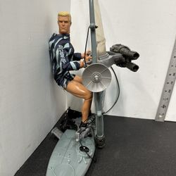 GI JOE Figure Ocean Windsurfing Board with Sail and Assault Gun #U5