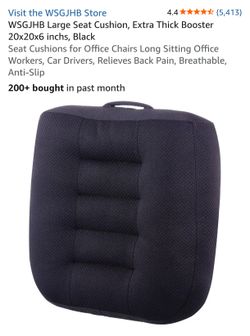 Large Seat Cushion, Extra Thick Booster 20x20x6 inches, Black