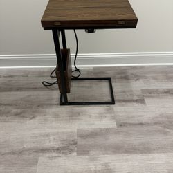 Side Table With Built-in Outlets (Like New)