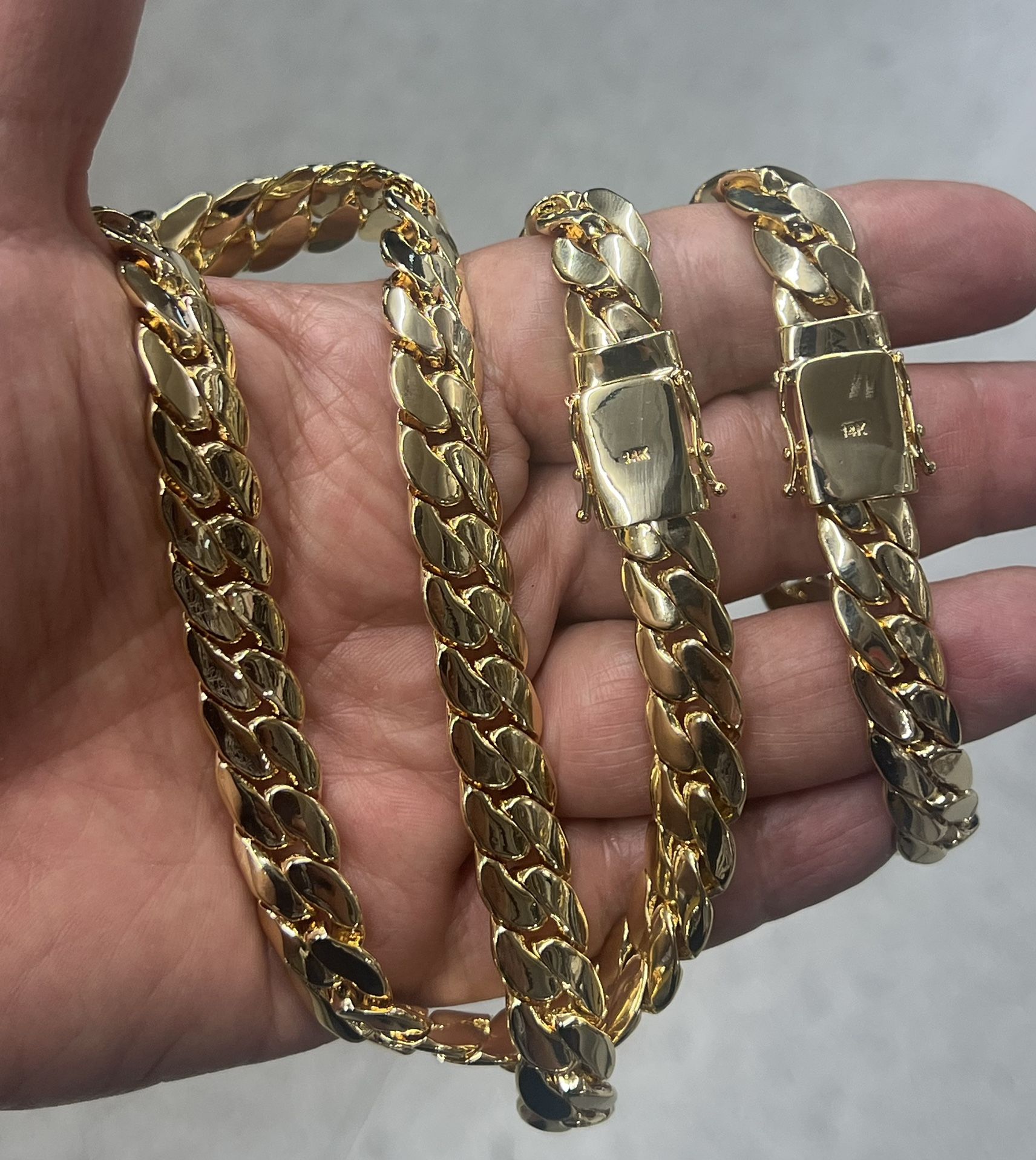 212 grams Smooth And Polished Miami Cuban necklace and bracelet🔥🔥