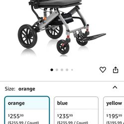 Wheelchairs for Adults, Transport Wheelchair Lightweight Foldable, 10-inch Solid PU Tire Wheelchair, 220-pound Load Capacity, Equipped with Shock Abso