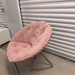 Blush Pink Foldable Saucer Chair
