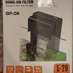 Hang On Back Aquarium Filter With UV Sterilizer Light