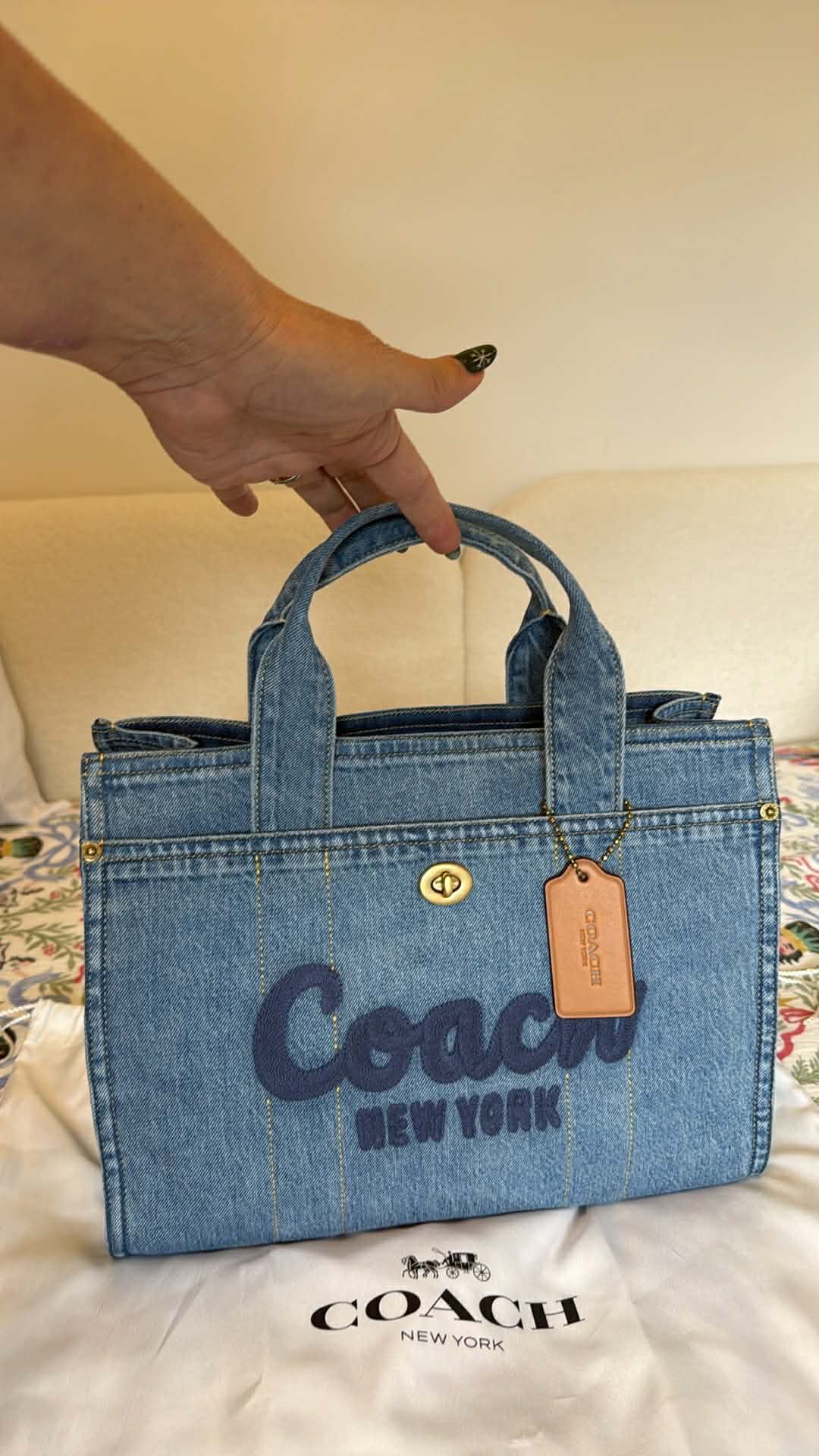 COACH Denim Cargo Tote Bag