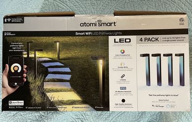 atomic smart WiFi LED Pathway Lights - Set Of 4