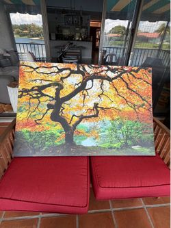 Tree canvas wall art painting LARGE glow in the dark
