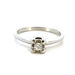Woman’s Ladies 14k White Gold .20 CTW Solitaire Diamond Engagement Ring Size 6 GP3100129