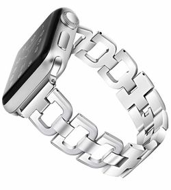 OULUCCI Stainless Steel Band Compatible Apple Watch Band 38mm 40mm Women Iwatch Series 4, Series 3, Series 2 1 Accessories Metal Wristband D-Link Spo