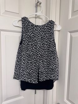Black and White Animal Print Sleeveless Top